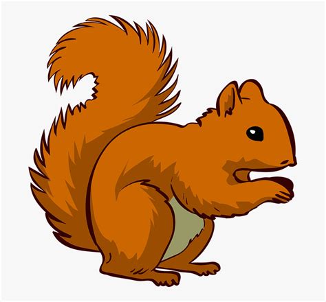 Clipart Of Vulnerable, Saves And Squirrel Free - Red Squirrel Clipart ...