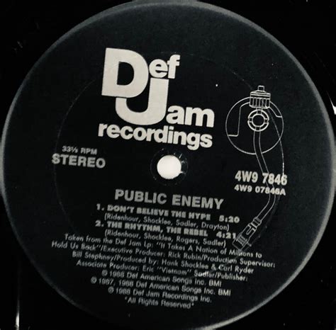 Public Enemy – Don't Believe The Hype (1988, Vinyl) - Discogs