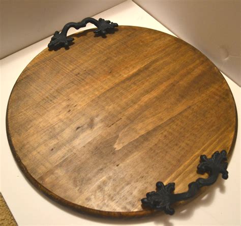 Round Wood Tray, Large Round Tray, Wood Serving Tray, Rustic Wood Tray, Rustic Serving Tray ...