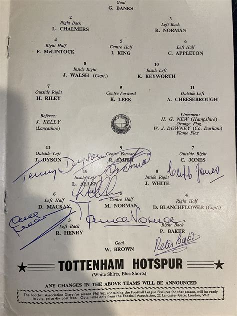 Multi Signed Tottenham Hotspur 1961 FA Cup Final Programme - Its Signed ...