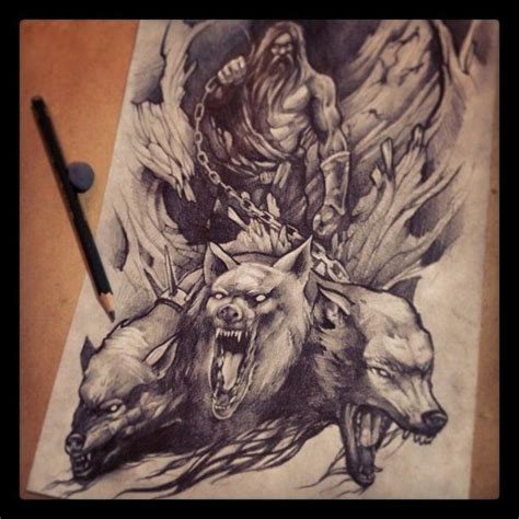 #sketch #saketattoocrew #pencil #mythology #hades #cerberus #dog #tattoo #gbaker God Tattoos ...