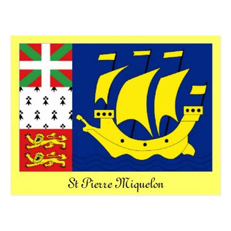 St Pierre Miquelon flag Postcard | Zazzle.com