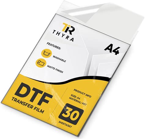 Amazon.com: DTF Transfer Film - 8.4 x 11.7 Inches - 30 Sheets - A4 DTF ...