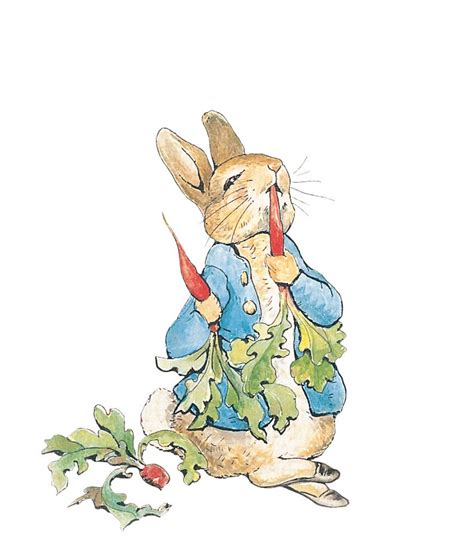 Art Print on Silk 2 Vintage PETER RABBIT images eating | Etsy