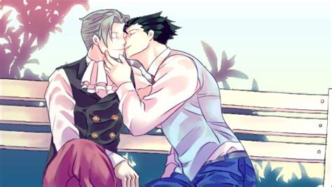 ace attorney - miles edgeworth/phoenix wright | Phoenix wright, Ace, Cute gay