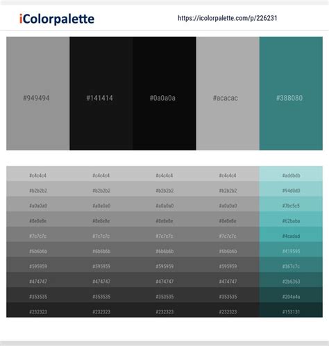 Dusty Gray - Cod Gray - Cod Gray - Silver Chalice - Ming Color Palette