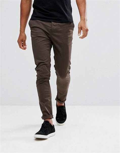 Asos Skinny Chinos In Brown | Skinny chinos, Chinos men outfit, Mens fashion chinos