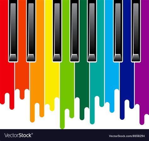 Rainbow piano keyboard Royalty Free Vector Image