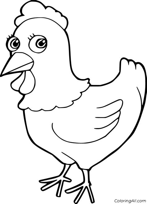 24 free printable Hen coloring pages in vector format, easy to print from any device and ...