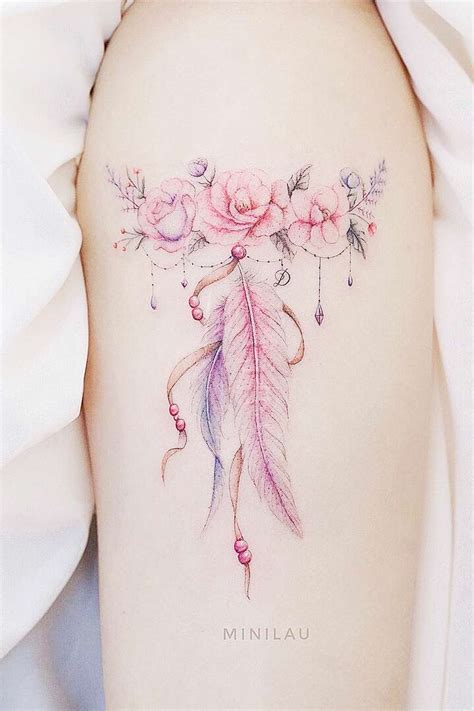 Discover more than 79 feather and flower tattoo designs - in.cdgdbentre