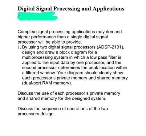 Solved Digital Signal Processing and Applications Complex | Chegg.com