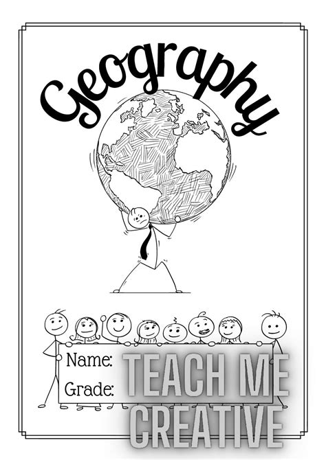 Geography cover page for workbooks • Teacha!