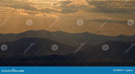 Mountain range at sunrise stock image. Image of hill, national - 489551