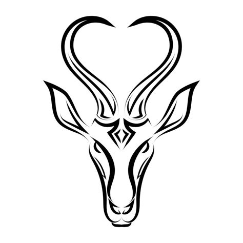 Line art vector of springbok head. Suitable for use as decoration or ...