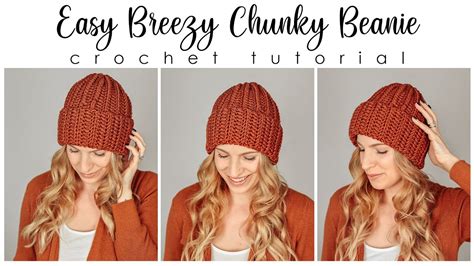 Easy Breezy Chunky Beanie - Beginner Crochet Beanie Tutorial - Free Crochet Hat Pattern - YouTube