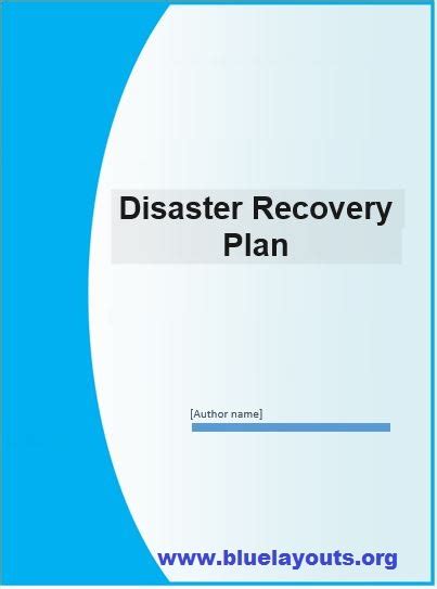 Free Disaster Recovery Plan Templates - Blue Layouts