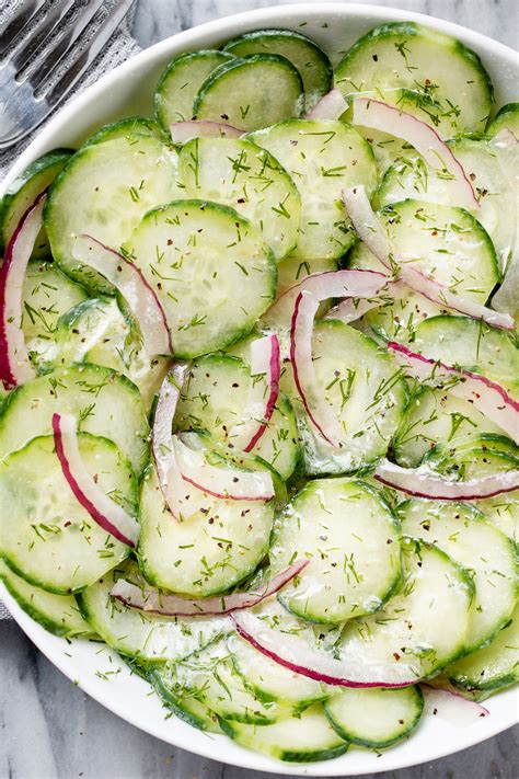 Marinated Cucumber Salad Recipe with Creamy Dill Sauce – Cucumber Salad Recipe — Eatwell101