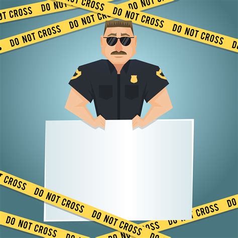 Policeman poster with yellow tape 439173 Vector Art at Vecteezy