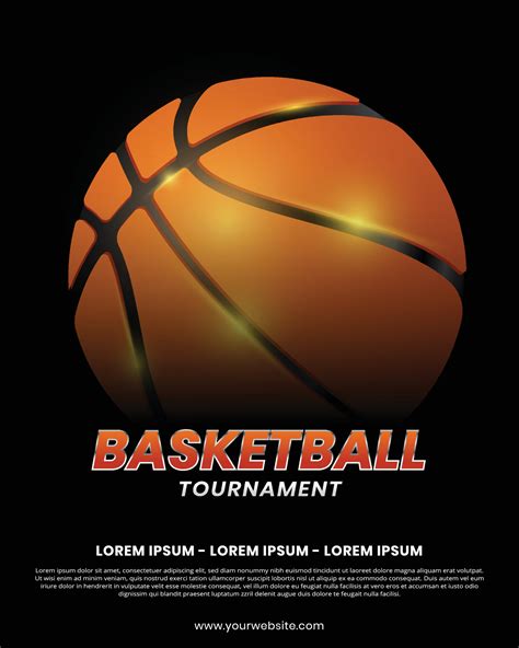 Basketball poster vector. tournament advertising banner with basketball ...