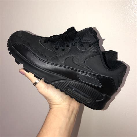 Nike Air Max 90 leather and suede triple blacks.... - Depop