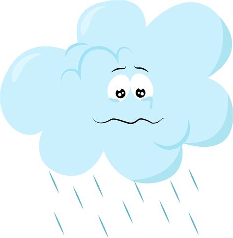 Sad cloud, illustration, vector on white background 13803972 Vector Art at Vecteezy