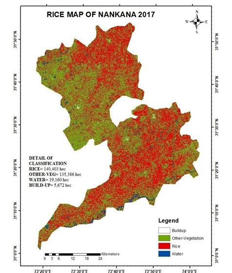 Classified map of Nankana Sahib for the year 2017. | Download Scientific Diagram