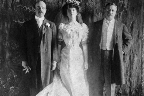 Alice Roosevelt stands by her groom Nicholas Longworth on her wedding day. Her father Teddy ...