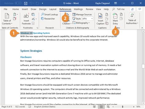 How to Make an Index in Word | CustomGuide