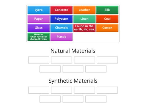 Unit 5 Types of Materials - Group sort