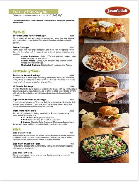 Jasons Deli Menu With Prices 2024 - Eva Shanta