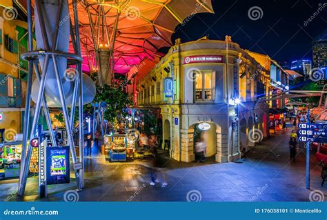 Clarke Quay after Dusk, Popular Nightlife District of Singapore ...