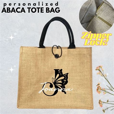 Ink And Style Ph - Burlap Abaca Tote Bag Personalized - FREE Monogram ...