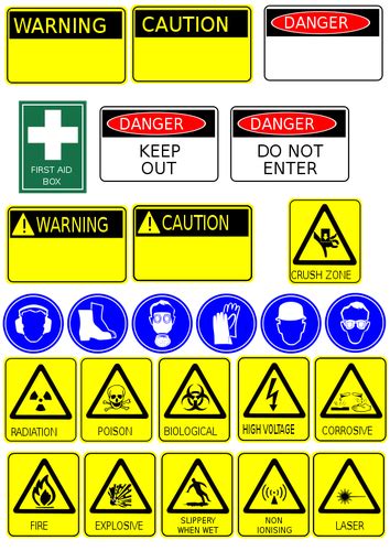 Safety signs collection vector image | Public domain vectors