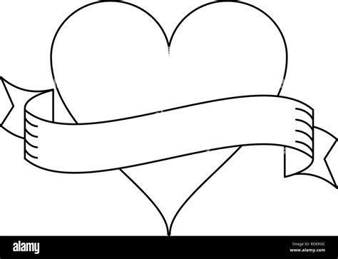 Heart with ribbon banner Stock Vector Image & Art - Alamy