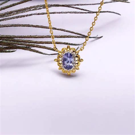 Vintage Tanzanite Necklace Art Deco Tanzanite Pendant Dainty - Etsy