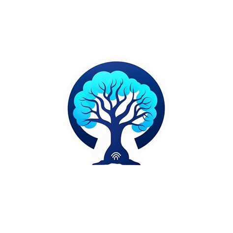 Tree Logo or blue brain logo mixed with tree AI generated 24725044 PNG