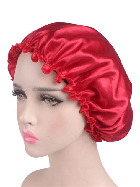 Lallc - Women's Soft Pure Satin Silk Sleeping Caps Night Sleep Hats ...