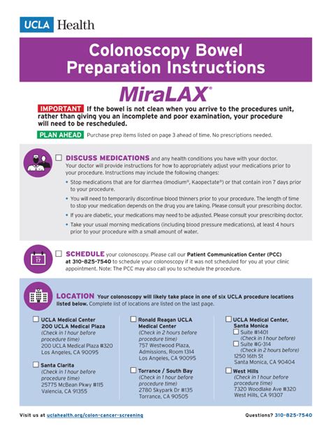 Colon Prep Instructions - Colorectal Cancer Screening | UCLA Health