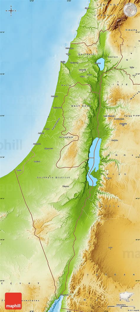 Physical Map of Israel