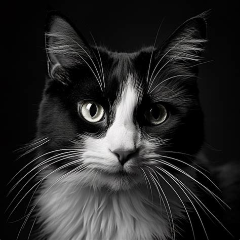 Premium AI Image | Black and white Felix cat