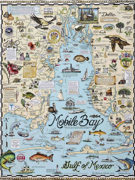 Mobile Bay Map - Etsy