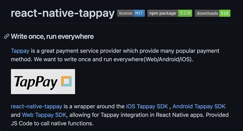 GitHub - VeryBuy/react-native-tappay: Tappay SDK for react-native