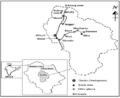 Map of study area (Shat and Silha, Parbati Valley, Kullu district,... | Download Scientific Diagram