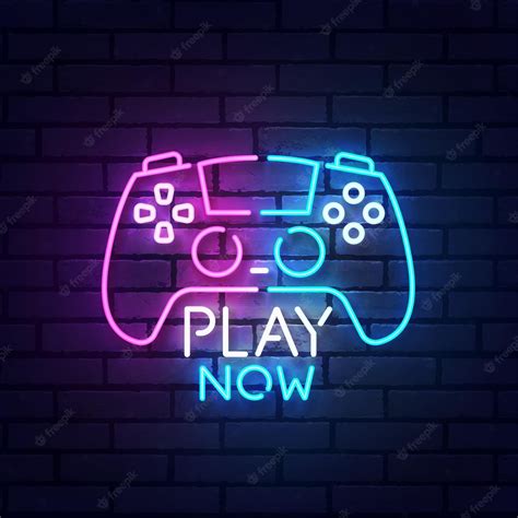 Premium Vector | Play now neon sign