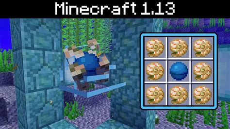 Minecraft 1.13 - Conduit, Heart of the Sea, Nautilus Shell - YouTube