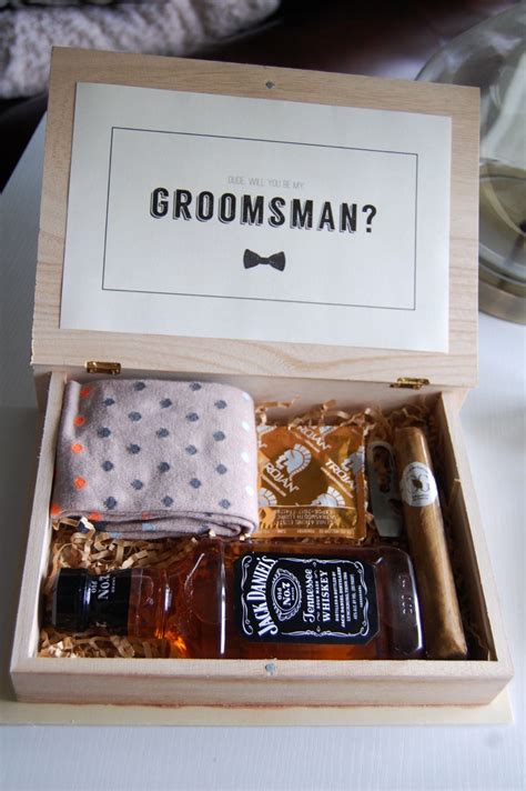 DIY "Will you be my groomsman?" boxes | Wedding gifts for groomsmen, Gifts for wedding party ...