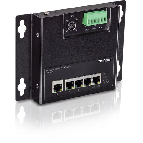 5-Port Industrial Gigabit PoE+ Wall-Mounted Front Access Switch – Front Access Switch - TRENDnet ...