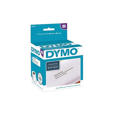 DYMO LabelWriter Address 30252 Label Printer Labels, 1-1/8"W, Black On ...