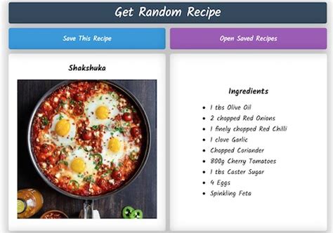 Generate Random Food Recipe with Videos - Online Tools