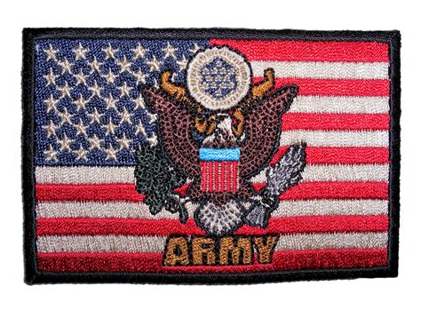 Patriotic American Flag With US Army Bald Eagle Embroidered Patch – Leather Supreme